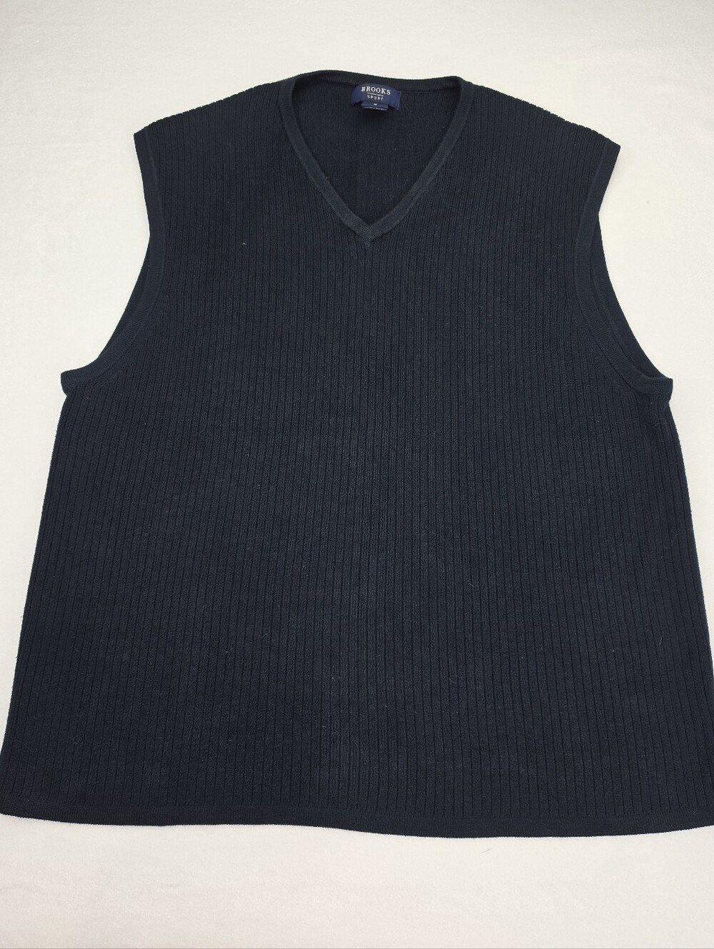 Brooks Brothers Sport Men's Blue V-Neck Cotton Sweater Vest Medium Golf 4054